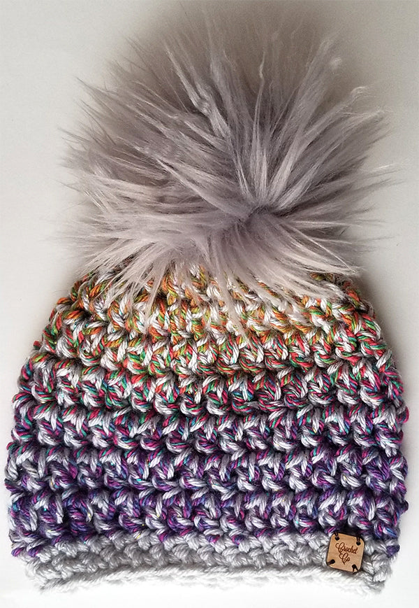 Rainbow Unicorn Faux Fur Pom Hat