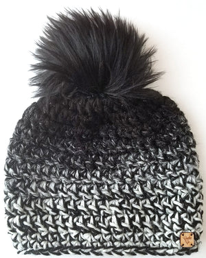 Cityscape Ombre Faux Fur Pom Hat