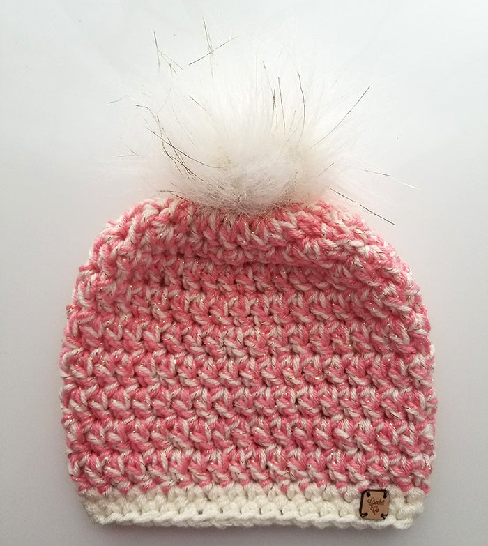 Rose Gold Faux Fur Pom Hat