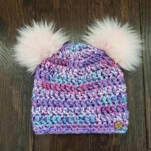 Sparkle-Corn Double Pom Hat