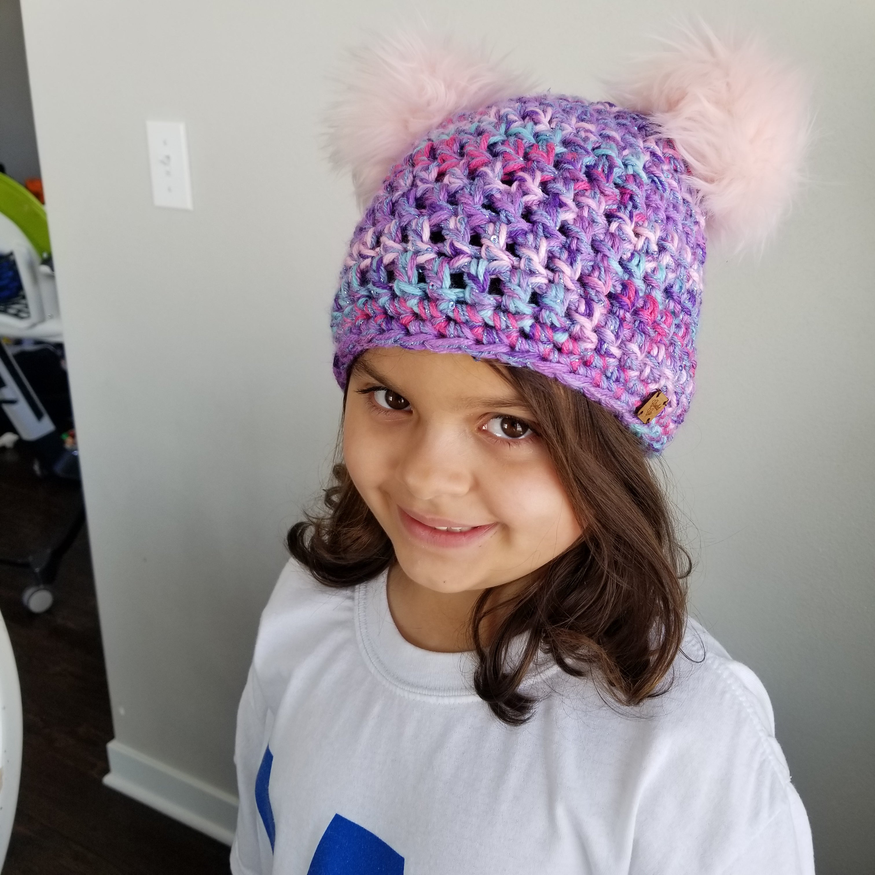 Sparkle-Corn Double Pom Hat