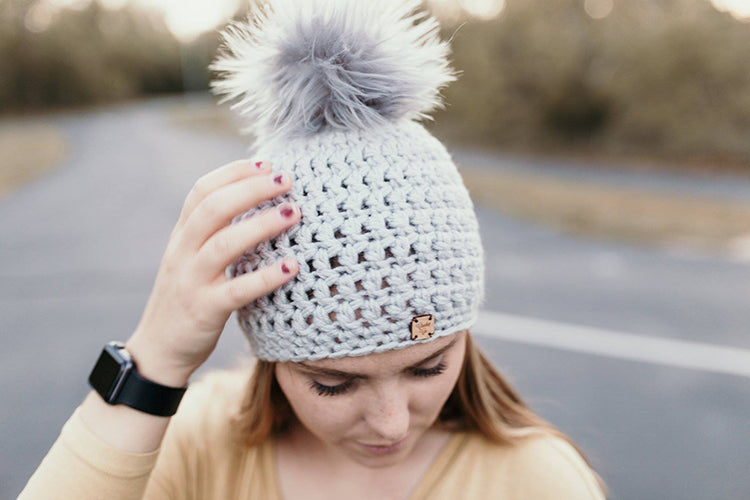 Silver Lining Faux Fur Pom Hat