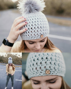 Silver Lining Faux Fur Pom Hat