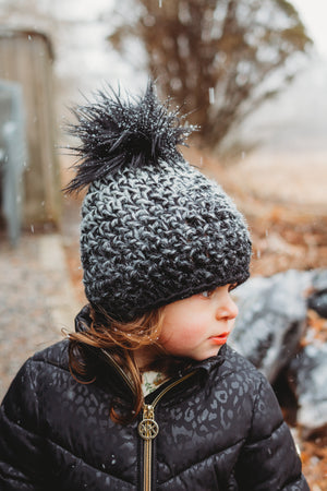 Cityscape Ombre Faux Fur Pom Hat