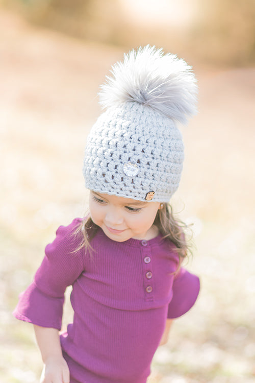 Silver Lining Faux Fur Pom Hat