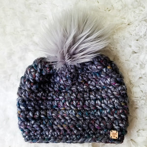 Abalone Faux Fur Pom Hat