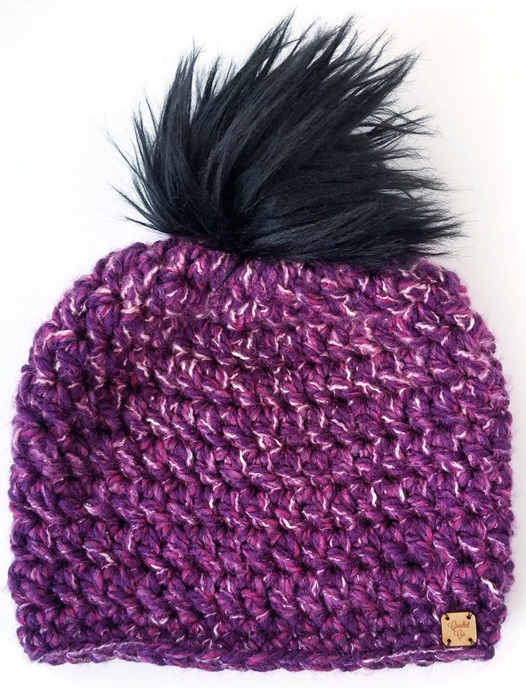 Plum Pretty Faux Fur Pom Hat