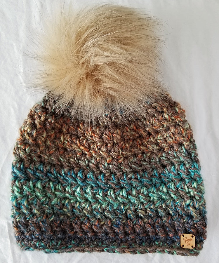 Autumn Leaves Faux Fur Pom Hat