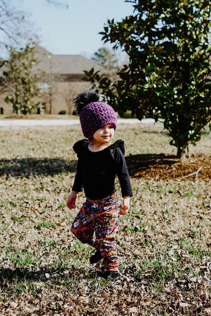 Plum Pretty Faux Fur Pom Hat