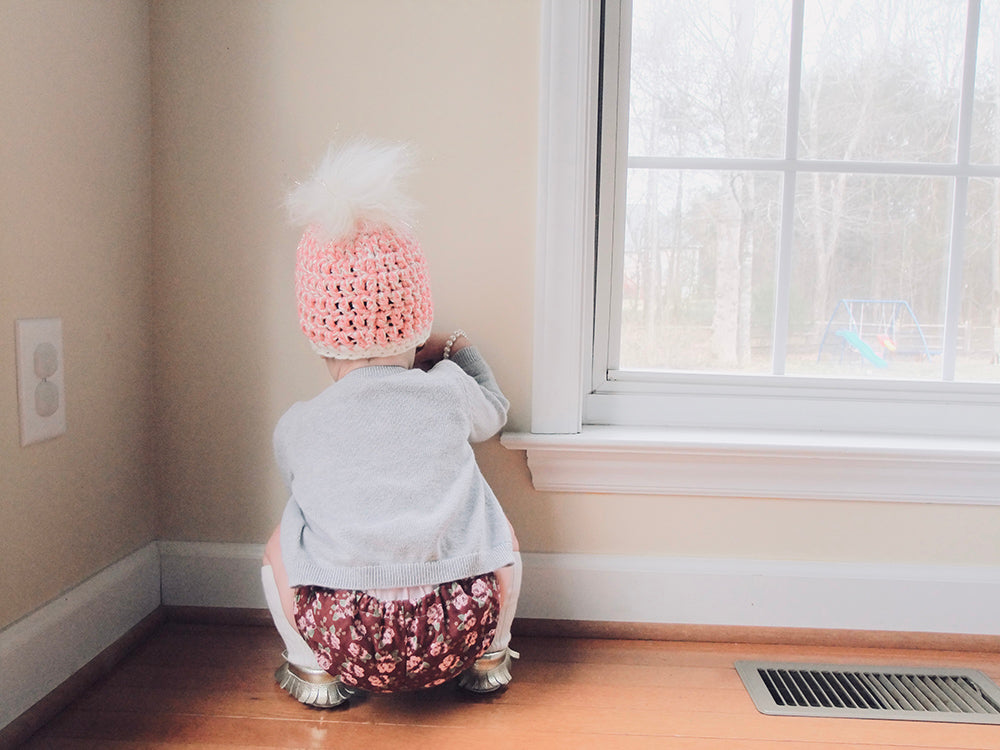 Rose Gold Faux Fur Pom Hat